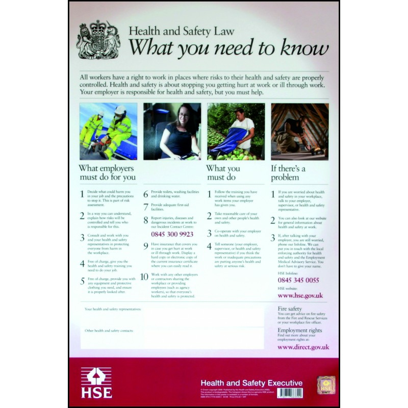 Health & Safety Poster Laminated Welsh Language (420 x 594mm) A2
