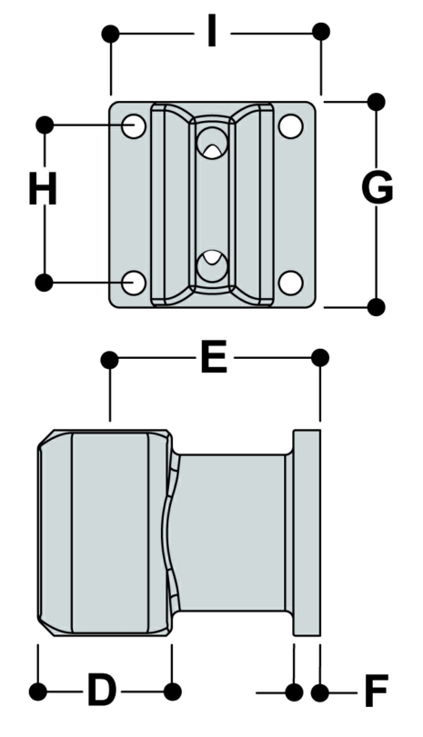 Aluminium Offset Wall Flange (48.3mm) - Kee Lite (L164-8)